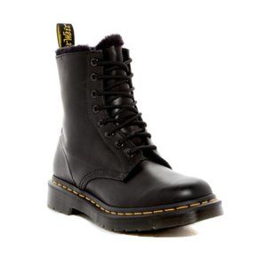 Dr. Martens Serena Faux Fur Lined Black Boot, Sz 7